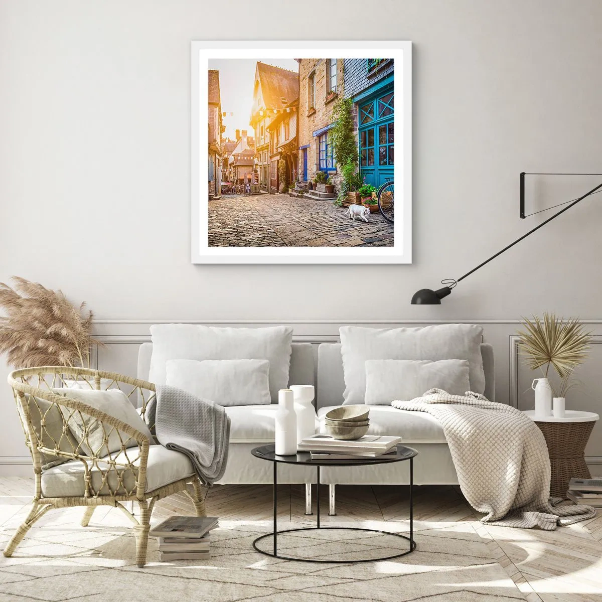 Affisch i vit ram - Stadens vita ande - 40x40 cm