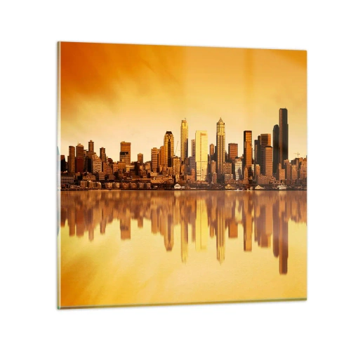 Glastavla - Bild på glas - Metropolens tystnad - 60x60 cm