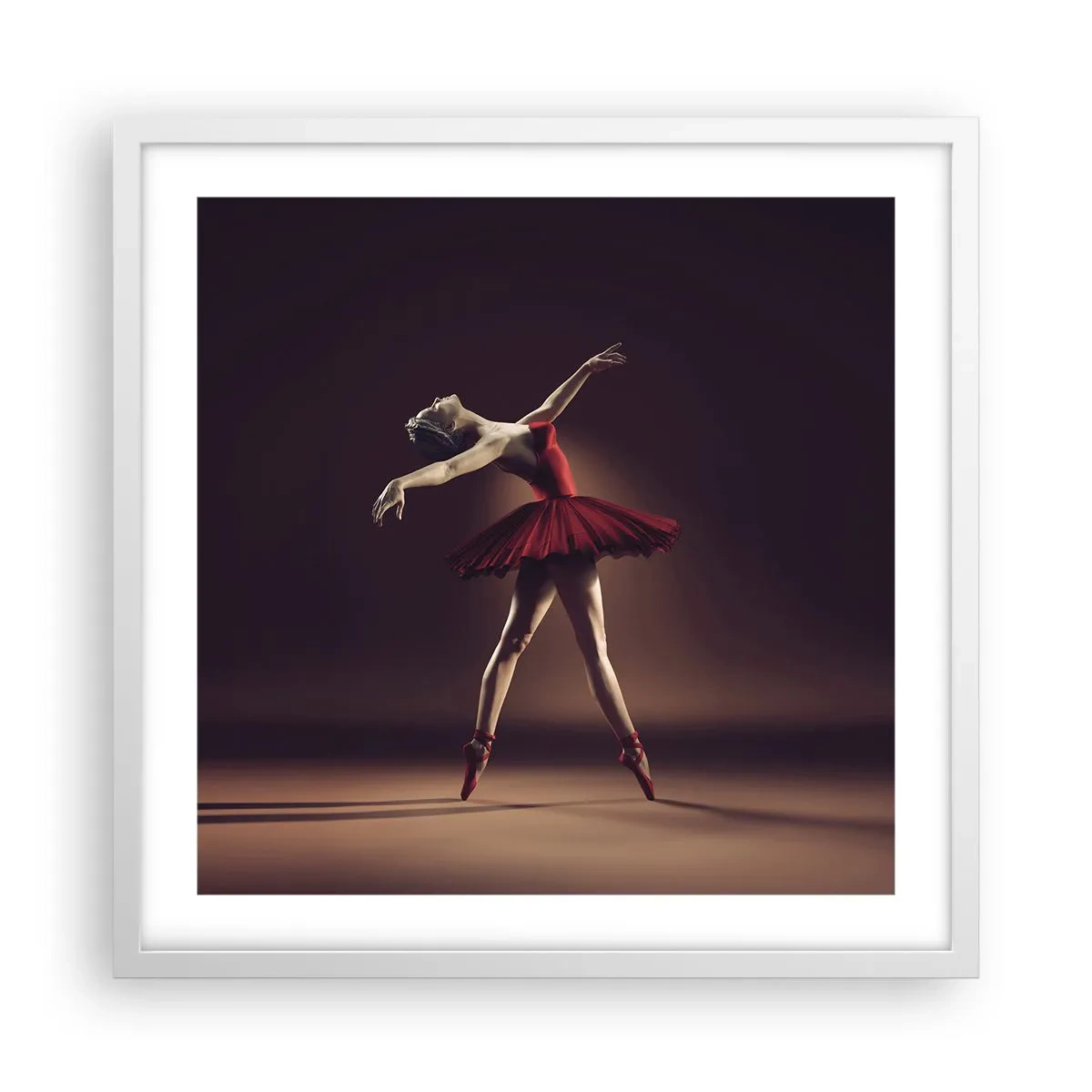 Affisch i vit ram - Prima ballerina - 50x50 cm