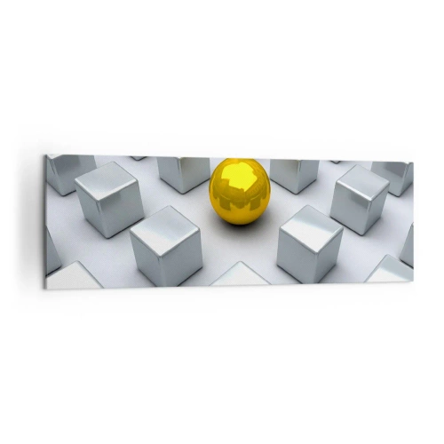 Canvastavla - Bild på duk - Varför jag? Geometrisk komposition - 160x50 cm