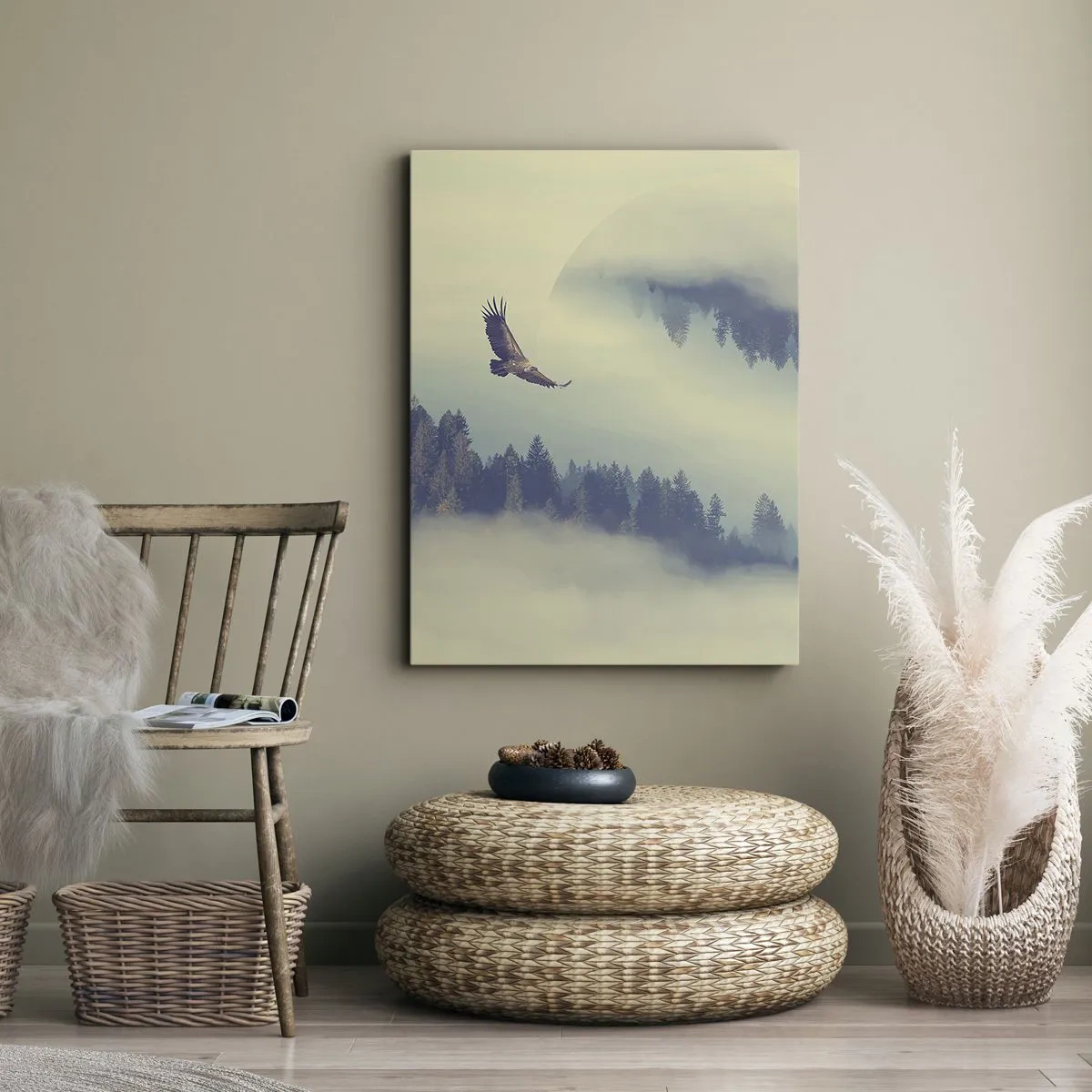 Canvastavla - Bild på duk - Örnens skugga - 45x80 cm
