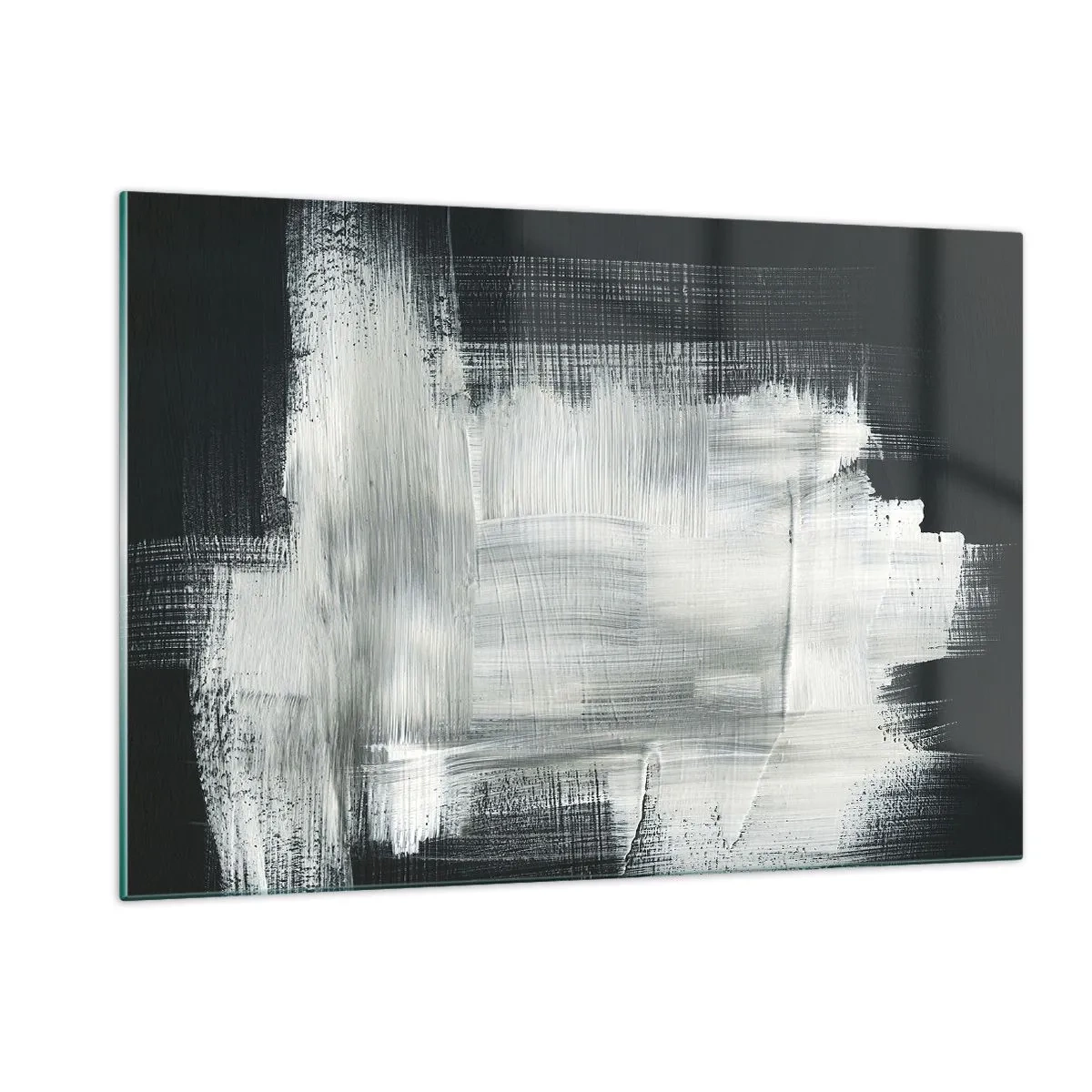 Glastavla - Bild på glas - Vävd av det vertikala och horisontella - 120x80 cm