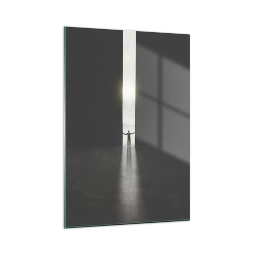 Glastavla - Bild på glas - Ett steg mot den ljusa framtiden - 50x70 cm