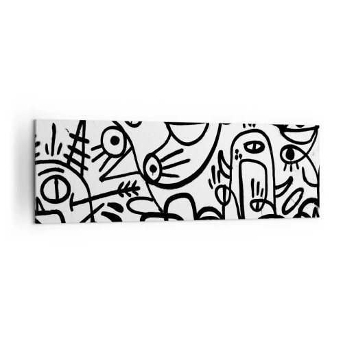 Canvastavla - Bild på duk - Ansikten och hägringar - 160x50 cm