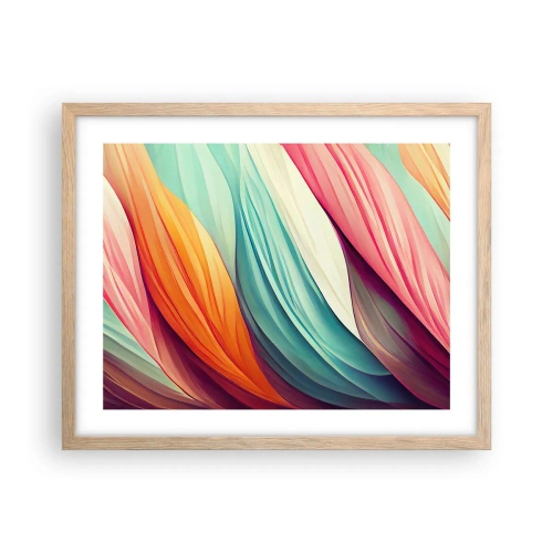 Affisch i ram av ljusek - Regnbågsväv - 50x40 cm