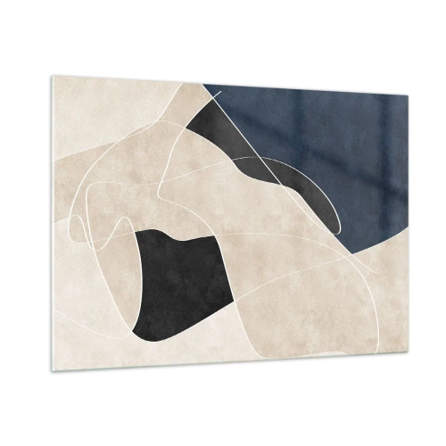 Glastavla - Bild på glas - Abstrakt komposition - färgkontrast - 100x70 cm