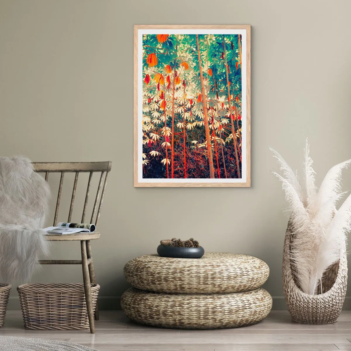 Affisch i ram av ljusek - Lövbladens hemlighetsfulla liv - 50x70 cm