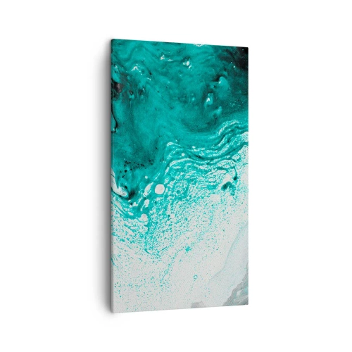Canvastavla - Bild på duk - Smälta sig in i vitt och turkos - 45x80 cm