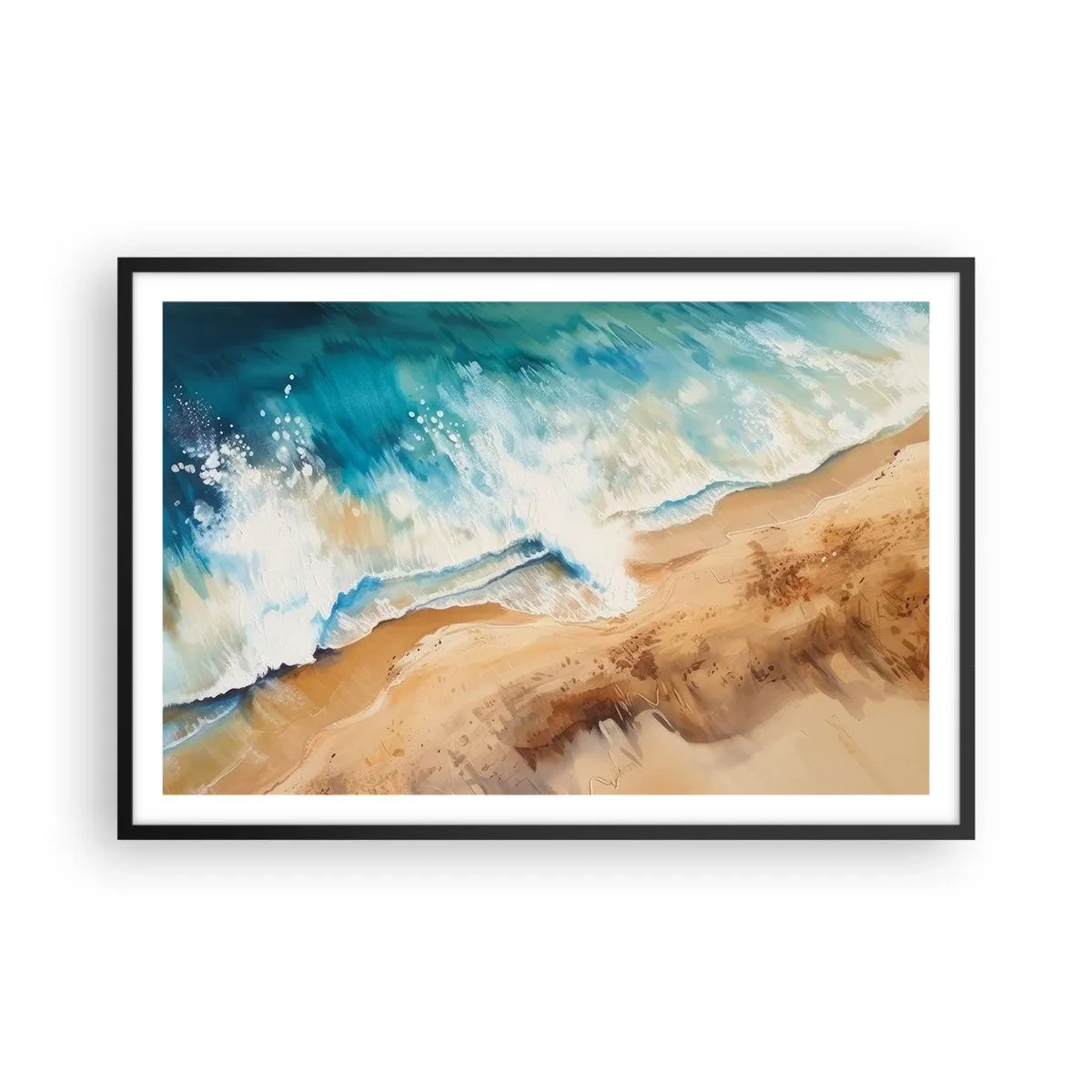 Affisch i svart ram - Den återkommande vågen - 91x61 cm