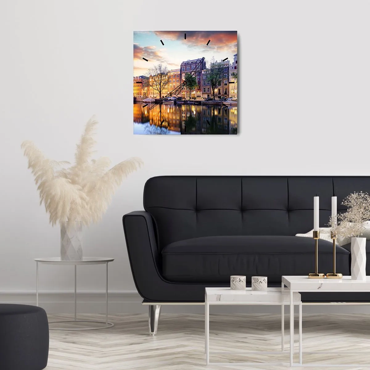 Väggklocka - Klocka på glas - Återhållsam och lugn holländsk skönhet - 30x30 cm