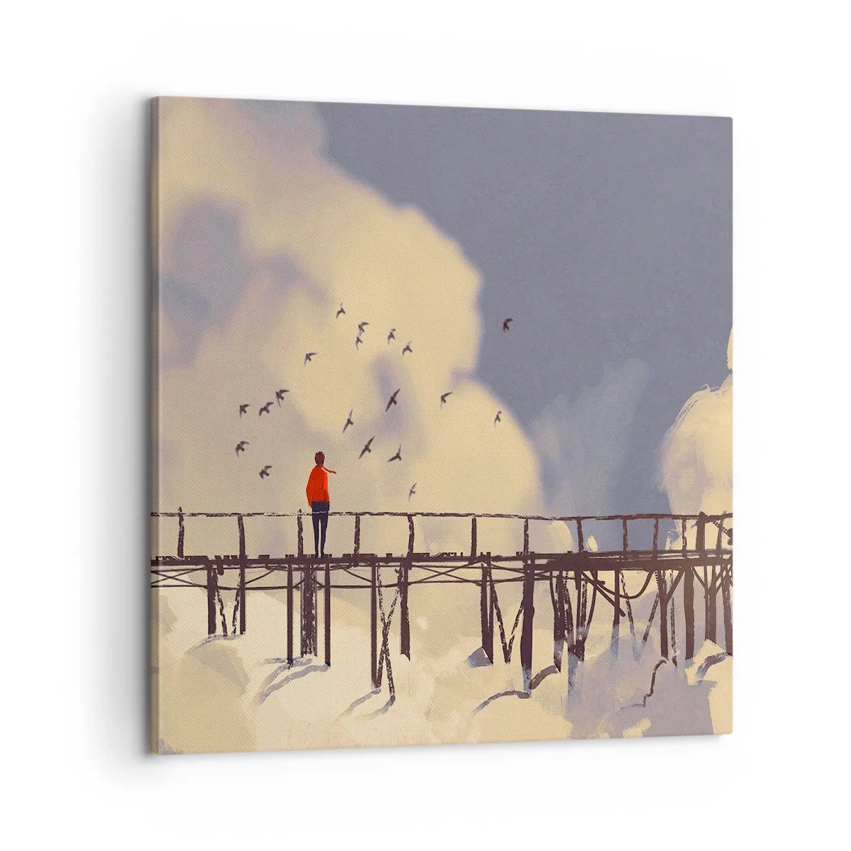 Canvastavla - Bild på duk - Blå saknad - 60x60 cm