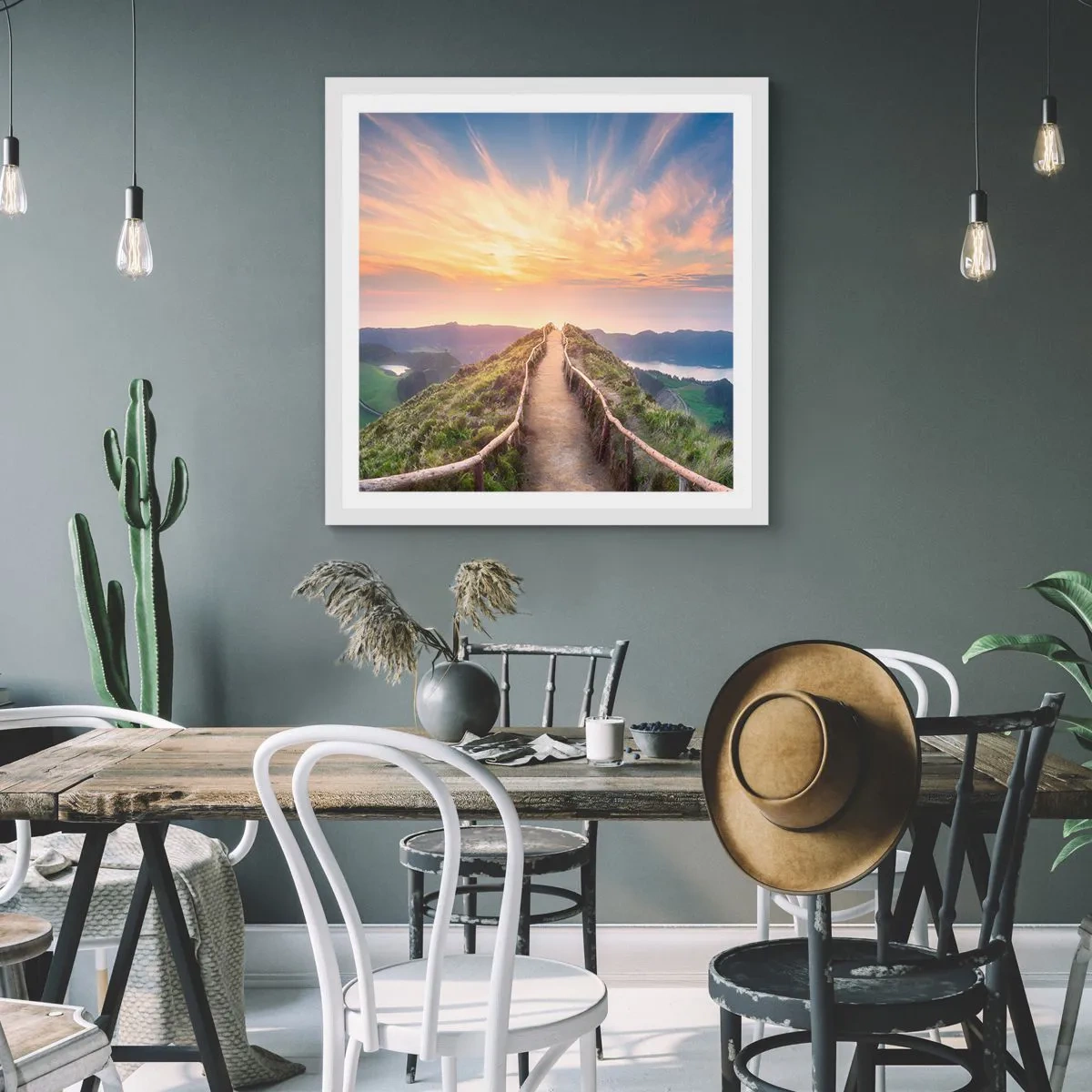 Affisch i vit ram - Nära himlen - 30x30 cm