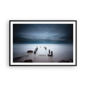 Affisch i svart ram - Fundersam sjö - 91x61 cm