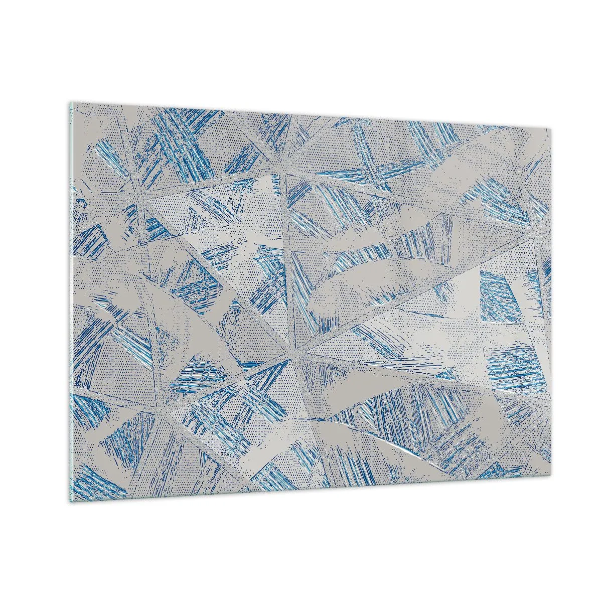 Glastavla - Bild på glas - I en gråblå labyrint - 100x70 cm