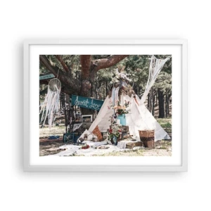 Affisch i vit ram - Make love… - 50x40 cm