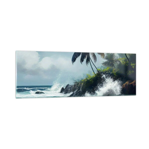 Glastavla - Bild på glas - På en tropisk strand - 90x30 cm