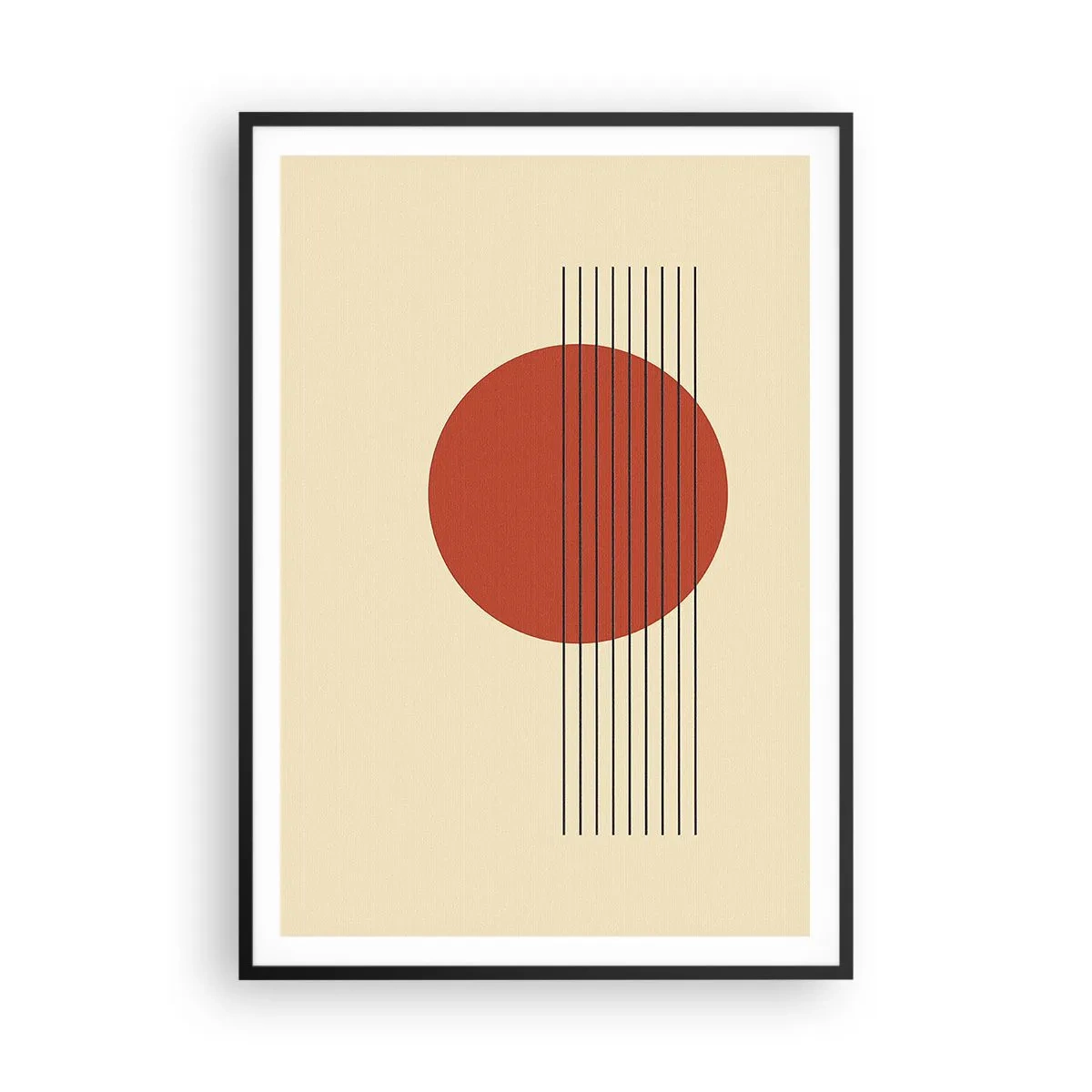 Affisch i svart ram - Cirkel och linjer - 70x100 cm