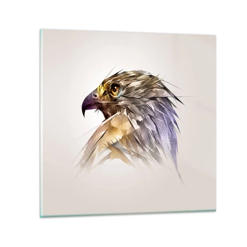 Glastavla - Bild på glas - En kämpes porträtt - 40x40 cm