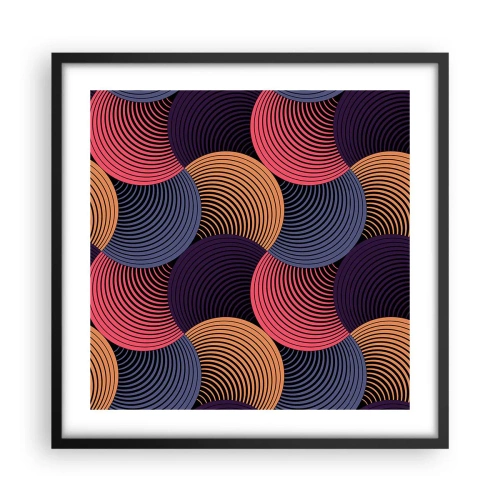 Affisch i svart ram - I en cirkulär rytm - 50x50 cm