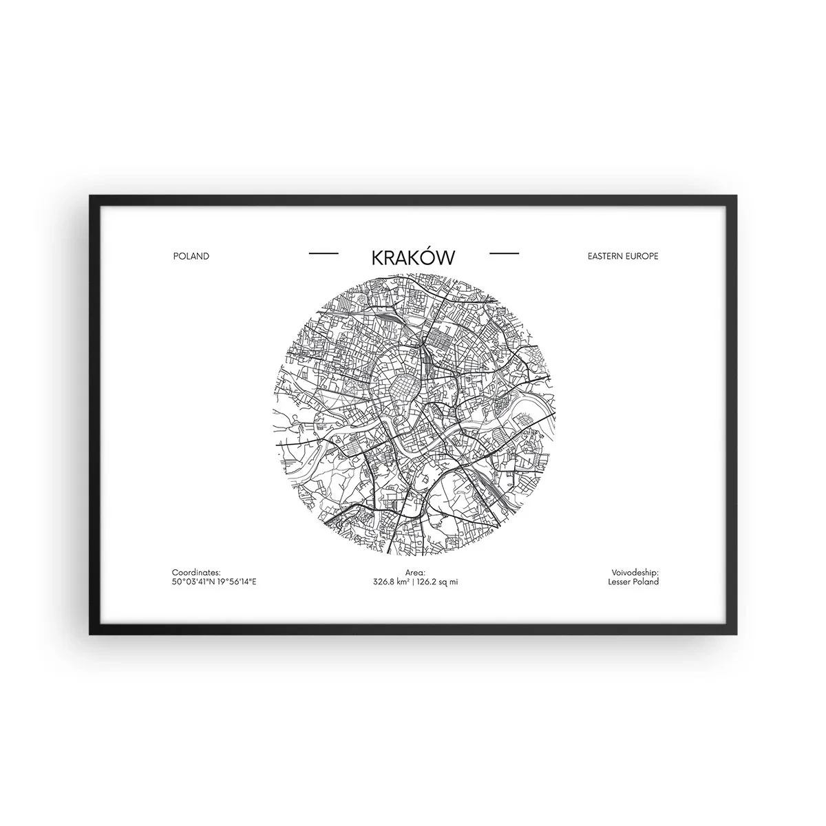 Affisch i svart ram - Krakóws anatomi - 91x61 cm