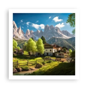 Affisch - Alpin idyll - 60x60 cm