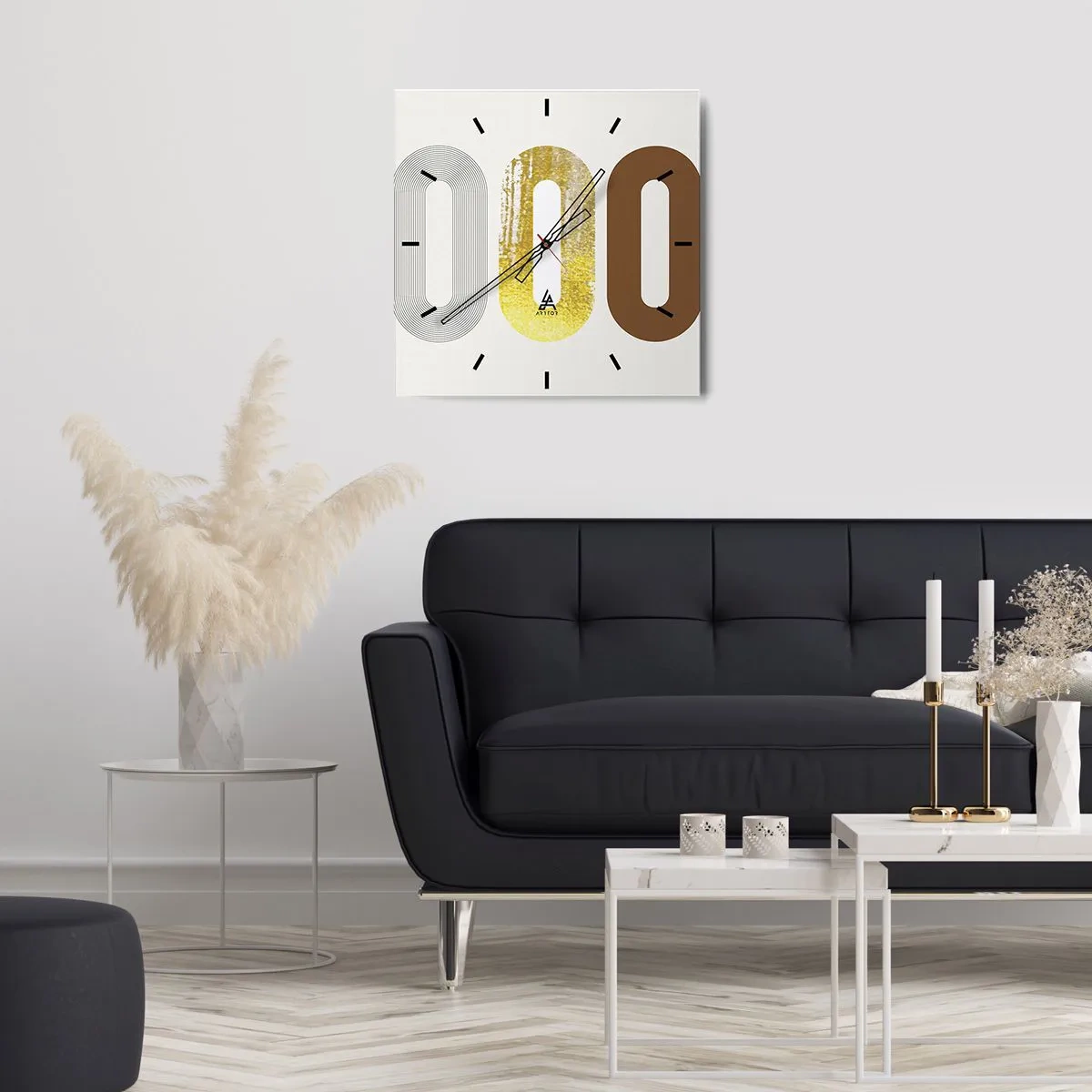 Väggklocka - Klocka på glas - Ooo! - 30x30 cm