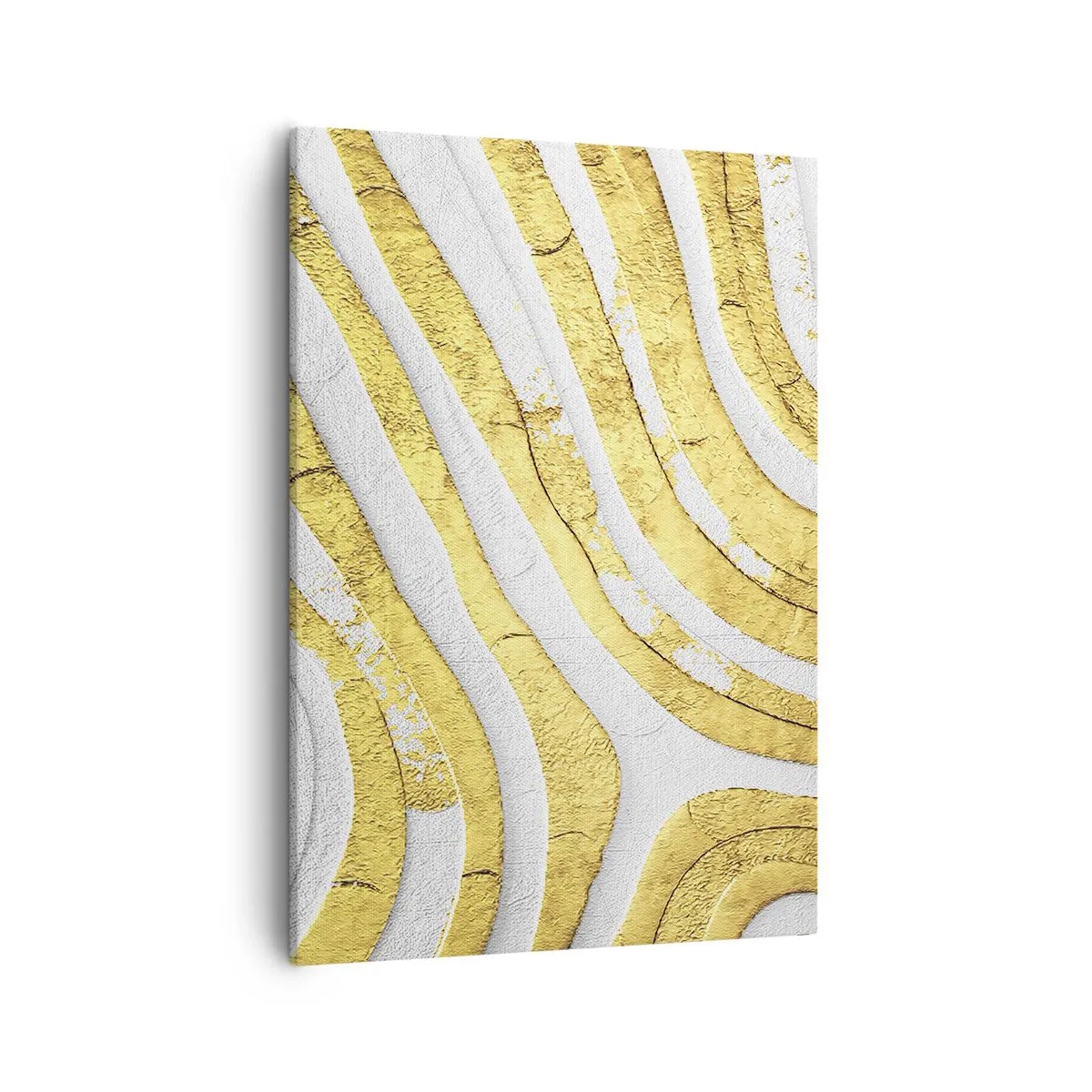 Canvastavla - Bild på duk - Komposition i vitt och guld - 50x70 cm