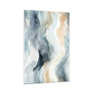 Glastavla - Bild på glas - Snöig och dimmig abstraktion - 80x120 cm