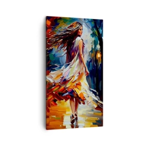 Canvastavla - Bild på duk - Höstflicka - 45x80 cm
