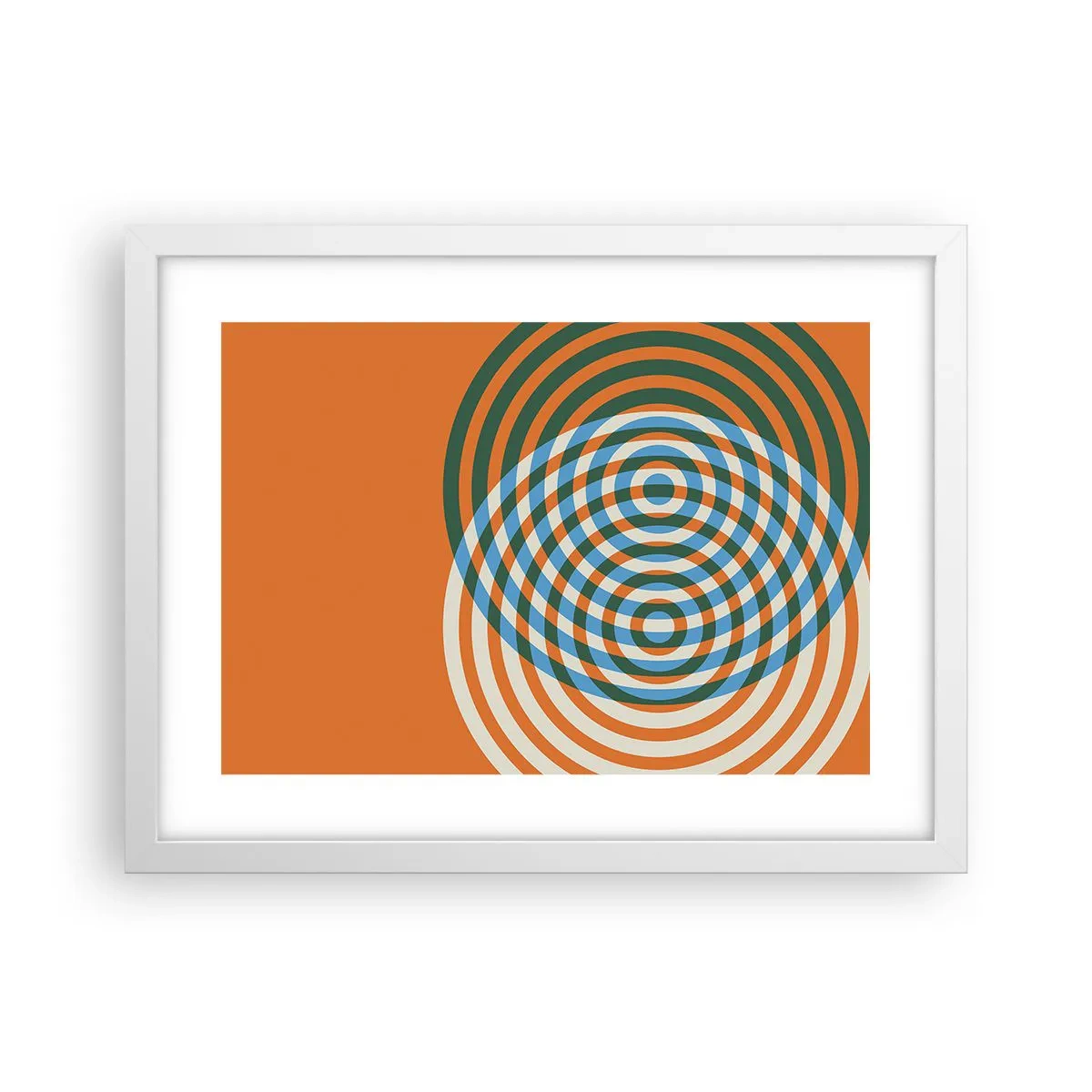 Affisch i vit ram - Abstrakt cirkulär variation - 40x30 cm
