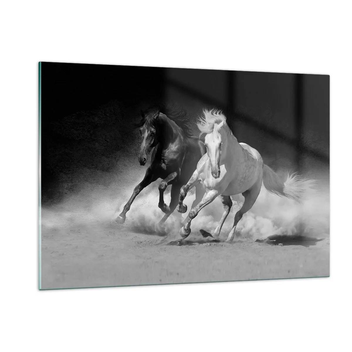 Glastavla - Bild på glas - Frihetens galopp - 120x80 cm