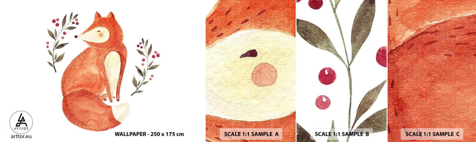 Fototapet Prov Standard Eco - Liten rödhårig - För barn, Räv, Saga - 100x30 cm