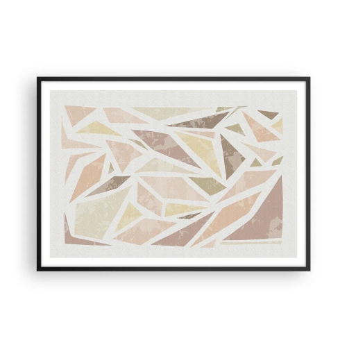 Affisch i svart ram - Komposition av färgat glas - 100x70 cm