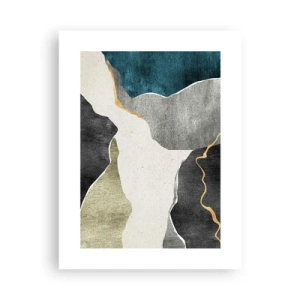 Affisch - Mosaikkomposition med en guldtråd - 30x40 cm