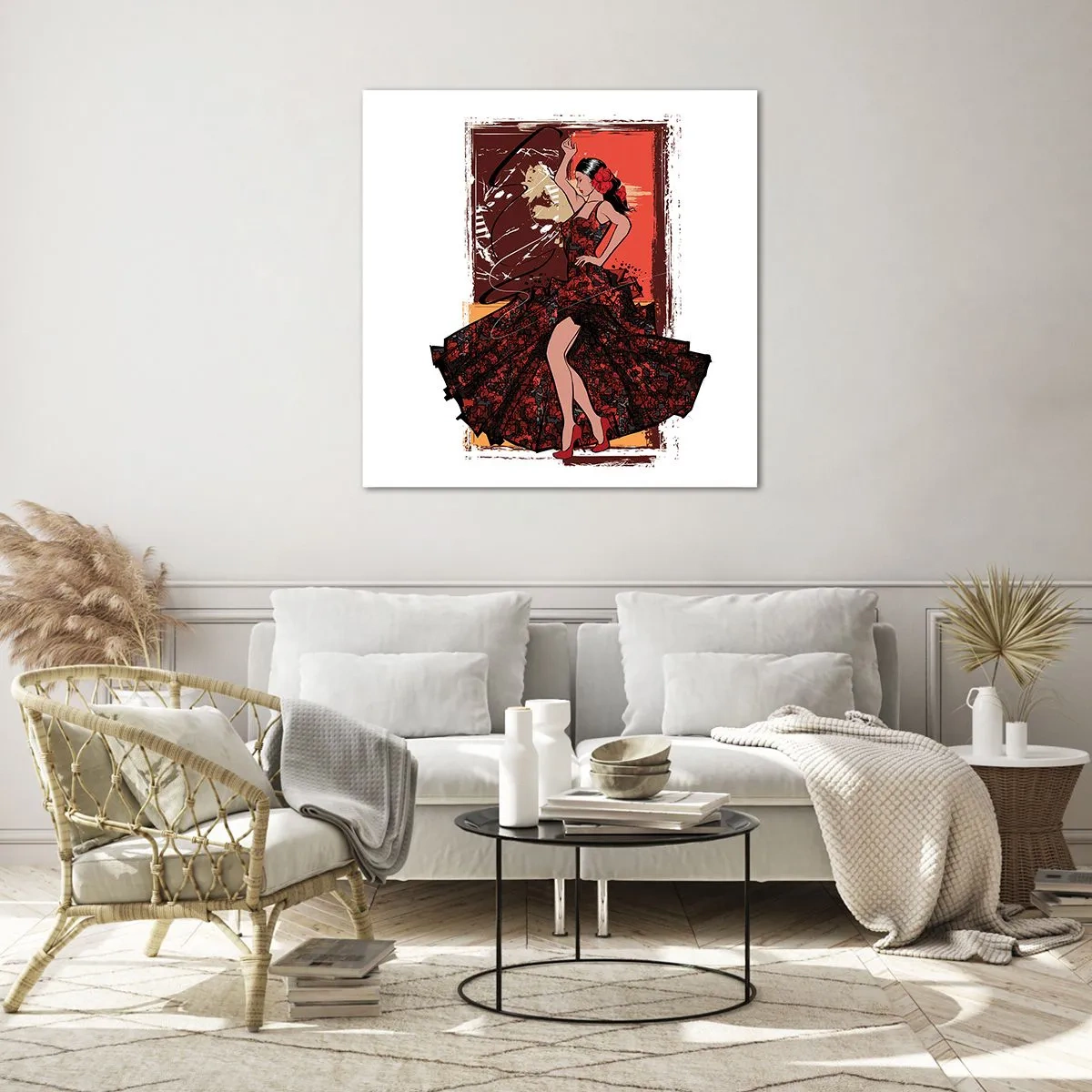 Glastavla - Bild på glas - I hjärtats takt - 70x70 cm