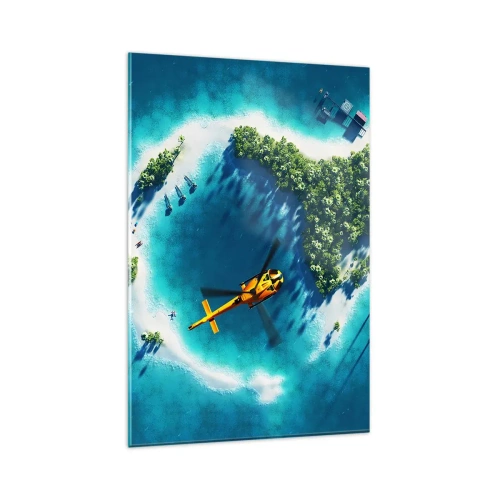 Glastavla - Bild på glas - Köp dig en ö - 80x120 cm