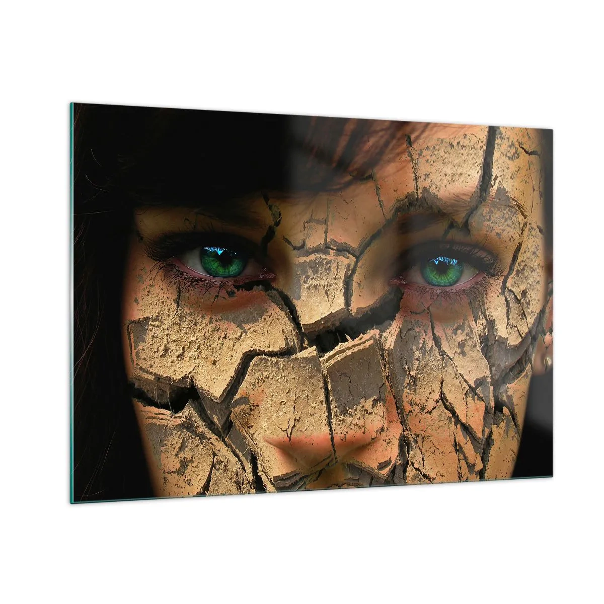 Glastavla - Bild på glas - Beundran och skräck samtidigt - 100x70 cm