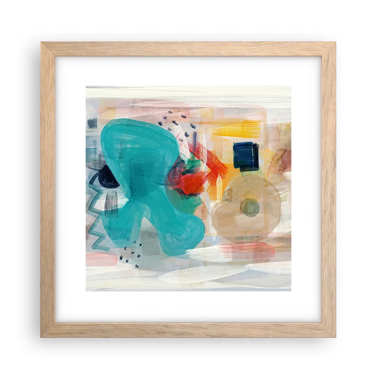 Affisch i ram av ljusek - Ett färgglatt spel - 30x30 cm