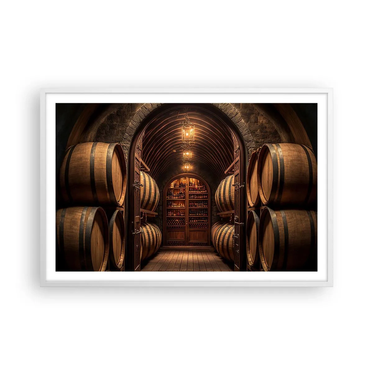 Affisch i vit ram - Stämningsfull källare - 91x61 cm