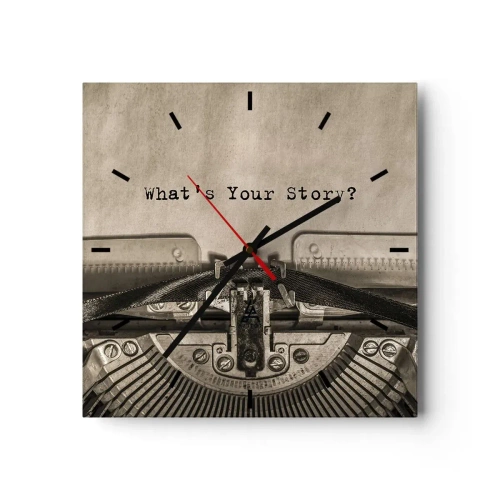 Väggklocka - Klocka på glas - Svara mig - 30x30 cm