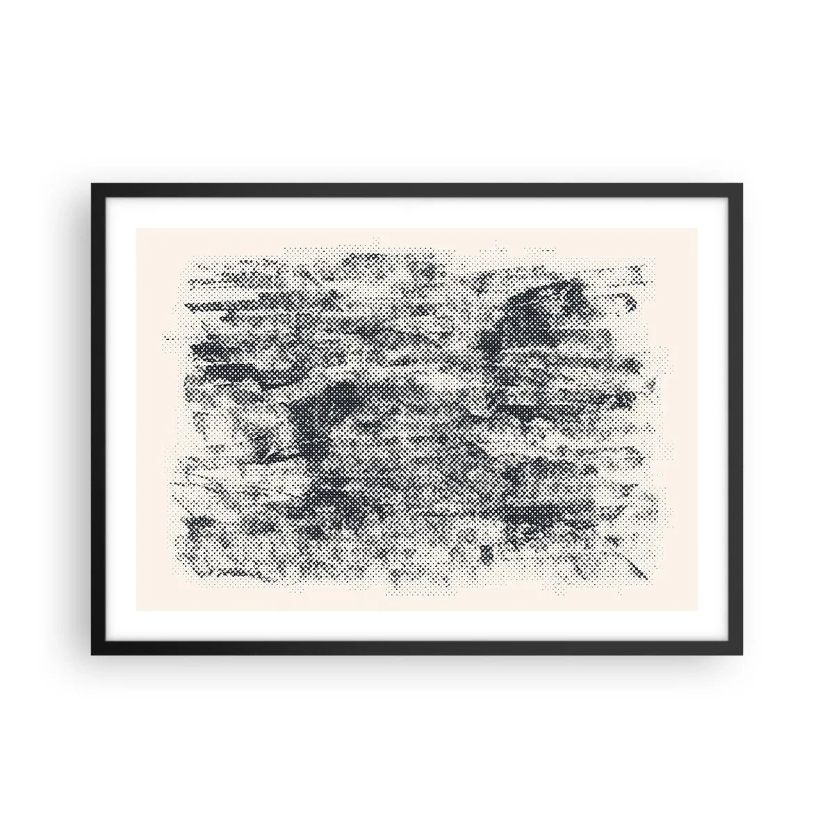 Affisch i svart ram - Dimmig komposition - 70x50 cm