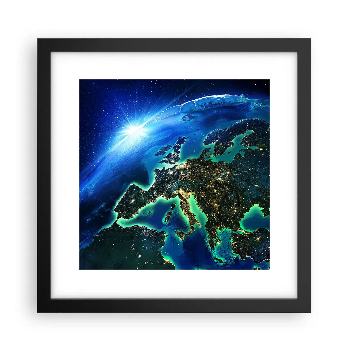 Affisch i svart ram - Glödande Europa - 30x30 cm