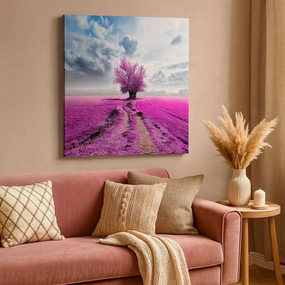 Canvastavla - Bild på duk - Ljunghed - 30x30 cm