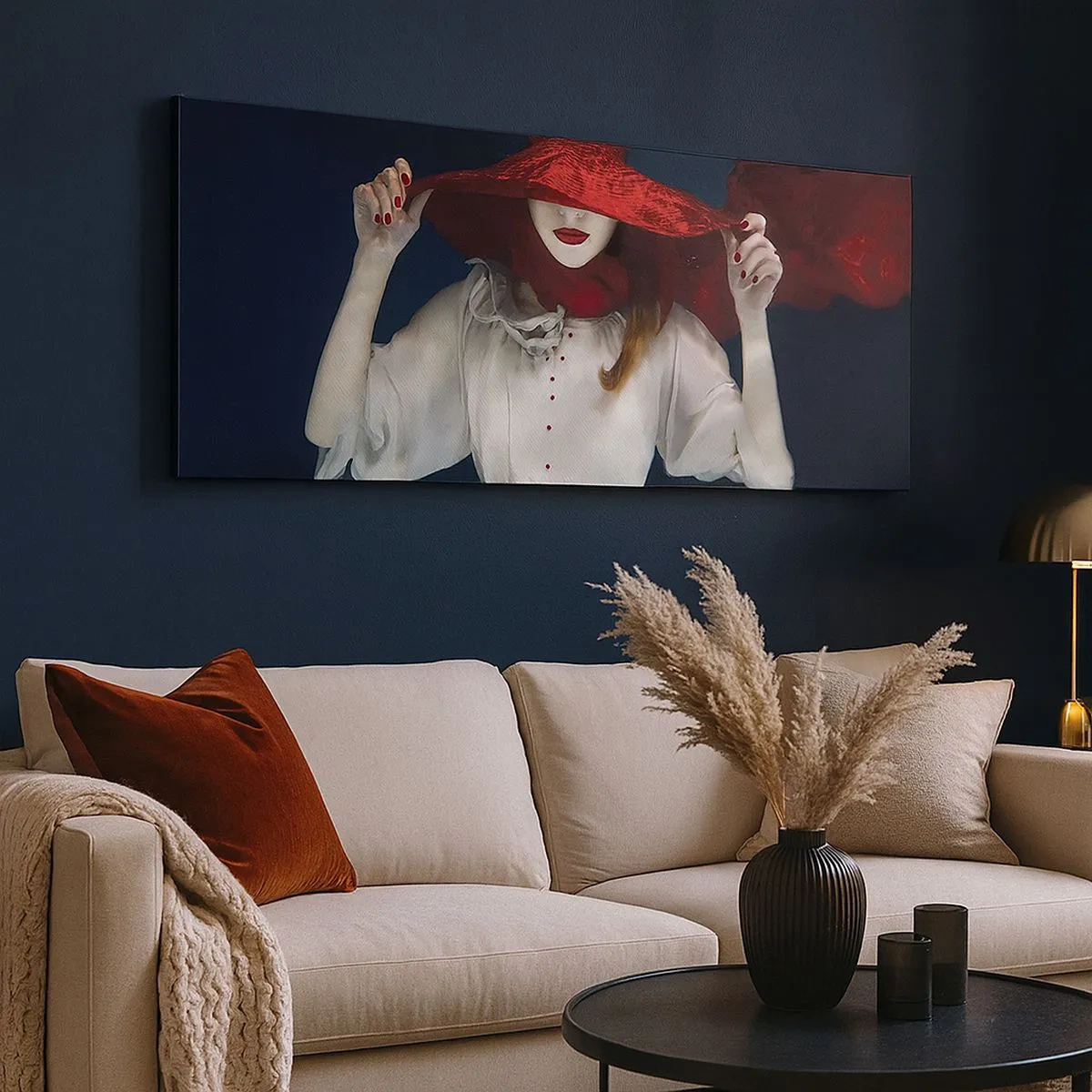 Canvastavla - Bild på duk - Konstig fru - 100x40 cm