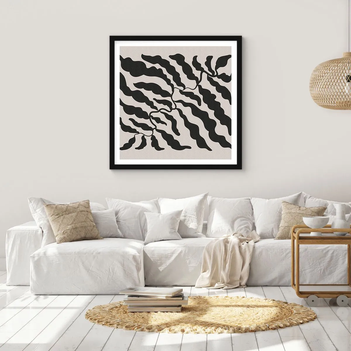 Affisch i svart ram - Kvadratens natur - 40x40 cm