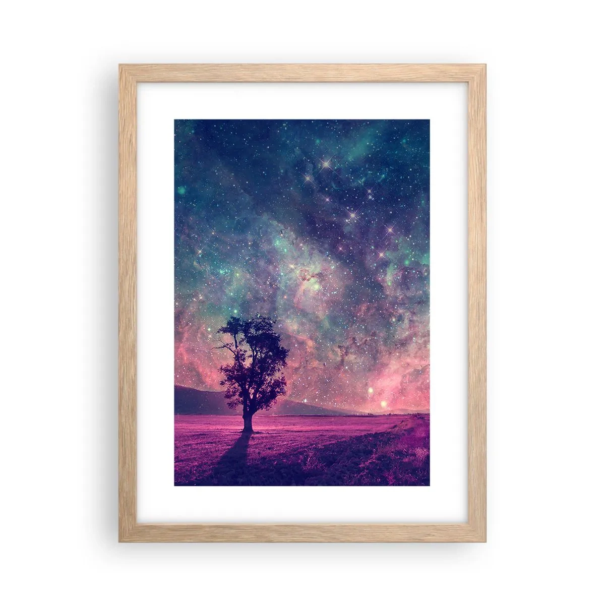 Affisch i ram av ljusek - Under magisk himmel - 30x40 cm