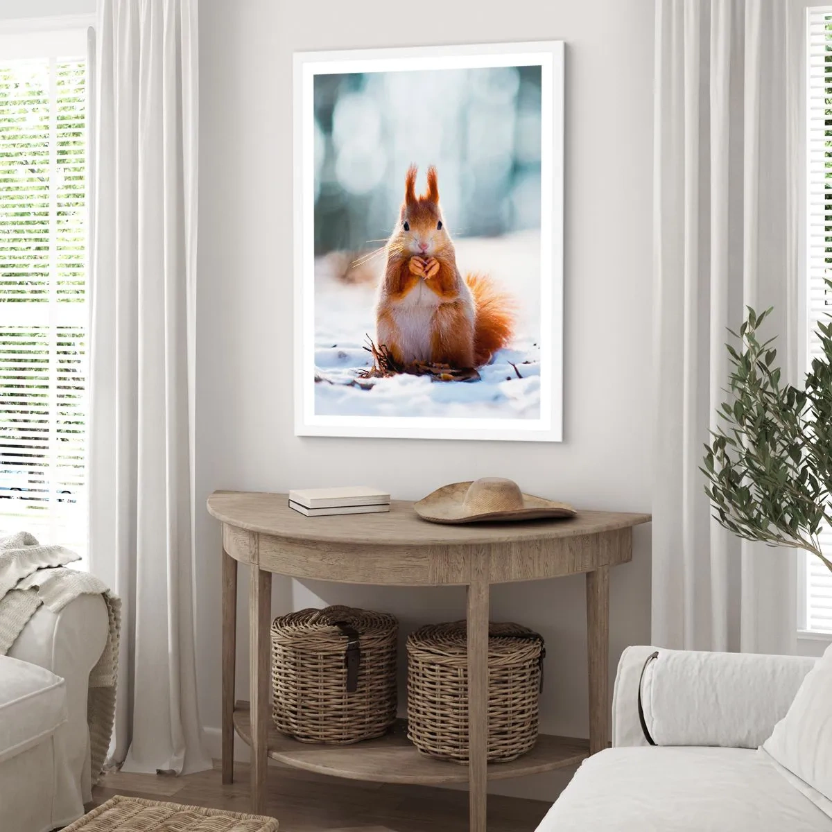 Affisch i vit ram - Vad glor du på? - 61x91 cm