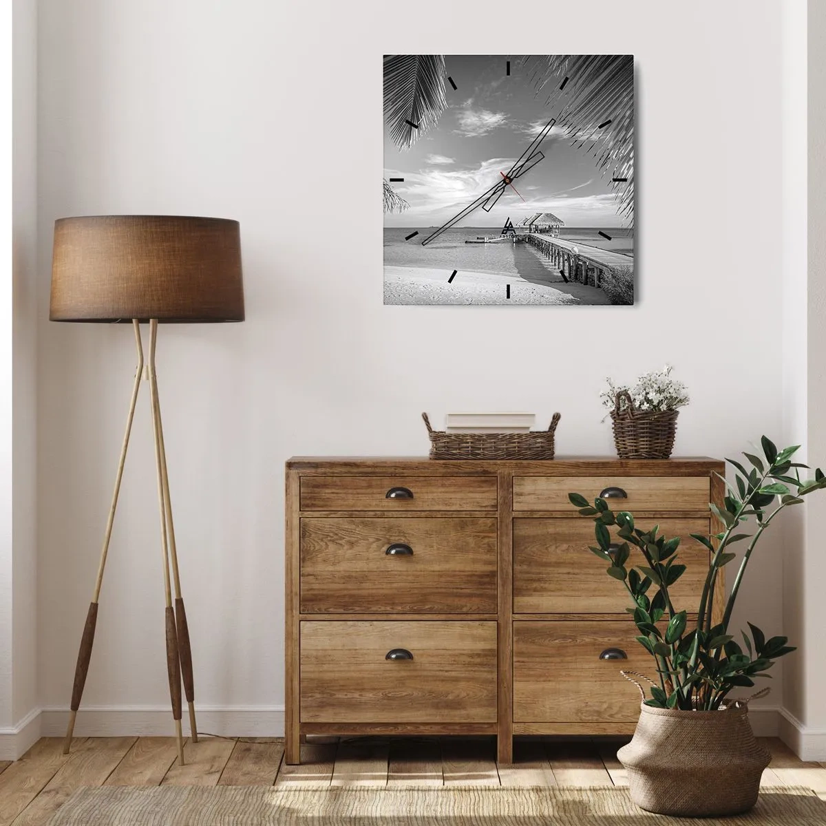 Väggklocka - Klocka på glas - Minne eller dröm? - 30x30 cm