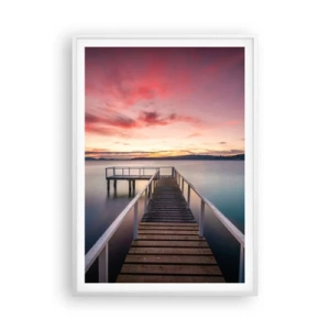 Affisch i vit ram - Kvällens milda låga - 70x100 cm