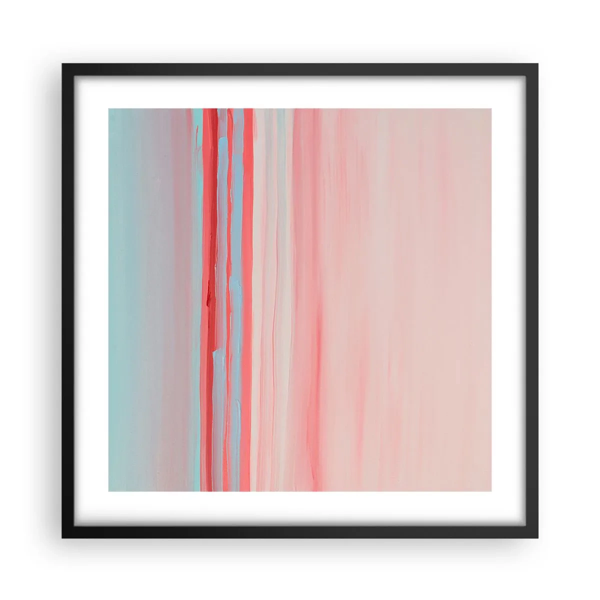 Affisch i svart ram - Abstraktion i gryningen - 50x50 cm